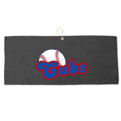 Cubs Vintage Retro Last Name Personalized Apparel Cubs Lover Large Microfiber Waffle Golf Towel
