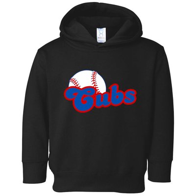 Cubs Vintage Retro Last Name Personalized Apparel Cubs Lover Toddler Hoodie