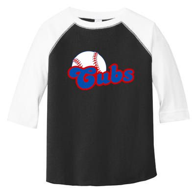 Cubs Vintage Retro Last Name Personalized Apparel Cubs Lover Toddler Fine Jersey T-Shirt
