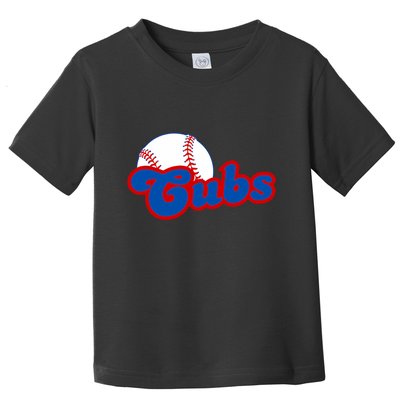 Cubs Vintage Retro Last Name Personalized Apparel Cubs Lover Toddler T-Shirt