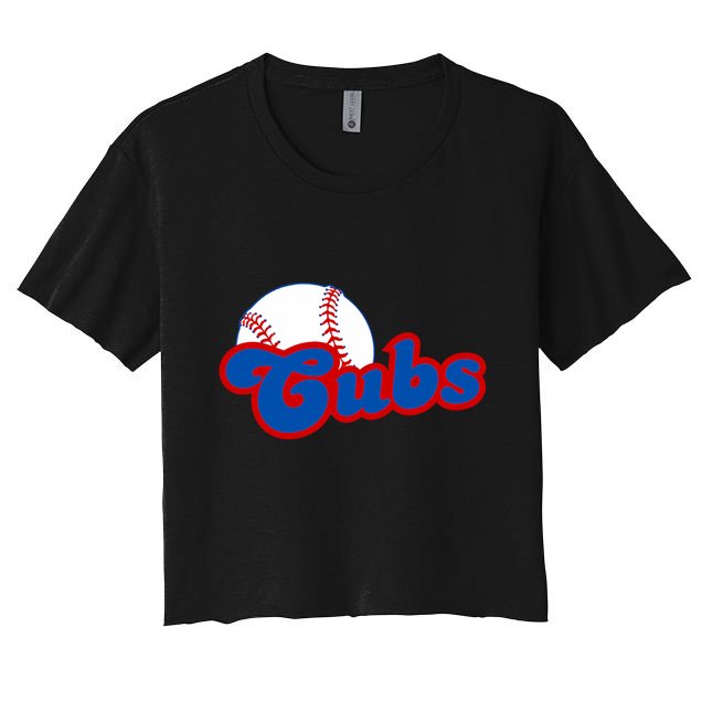 Cubs Vintage Retro Last Name Personalized Apparel Cubs Lover Crop Top