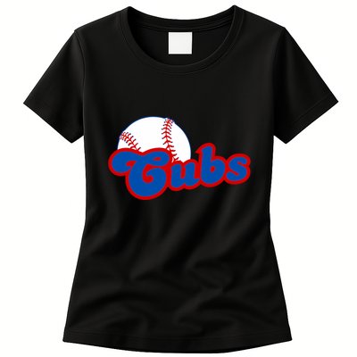 Cubs Vintage Retro Last Name Personalized Apparel Cubs Lover Womens T-Shirt