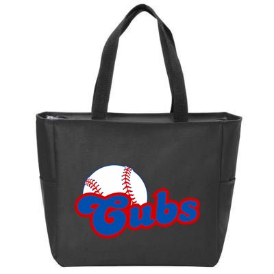 Cubs Vintage Retro Last Name Personalized Apparel Cubs Lover Zip Tote Bag