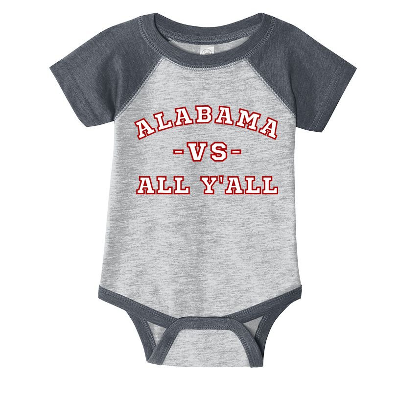 Classic Vintage Retro Alabama Vs All Yall Infant Baby Jersey Bodysuit