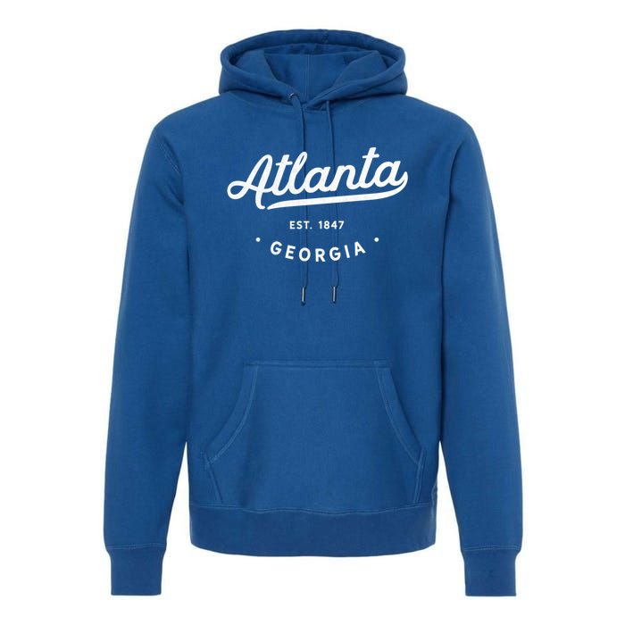 Classic Vintage Retro Atlanta Georgia Usa 1847 Cool Gift Premium Hoodie