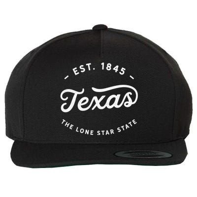 Classic Vintage Retro Texas 1845 Lone Star Gift Wool Snapback Cap