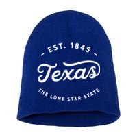 Classic Vintage Retro Texas 1845 Lone Star Gift Short Acrylic Beanie