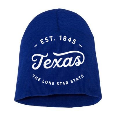 Classic Vintage Retro Texas 1845 Lone Star Gift Short Acrylic Beanie