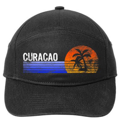 Curacao Vacation Retro Souvenir Sunset Vintage Trip Curacao 7-Panel Snapback Hat