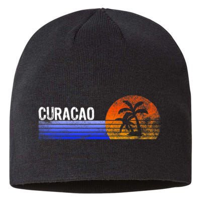 Curacao Vacation Retro Souvenir Sunset Vintage Trip Curacao Sustainable Beanie