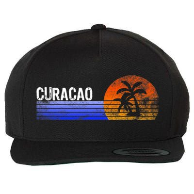 Curacao Vacation Retro Souvenir Sunset Vintage Trip Curacao Wool Snapback Cap