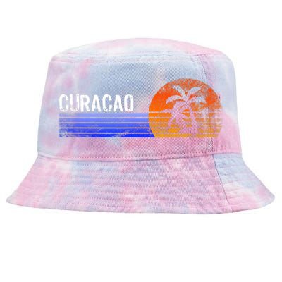 Curacao Vacation Retro Souvenir Sunset Vintage Trip Curacao Tie-Dyed Bucket Hat