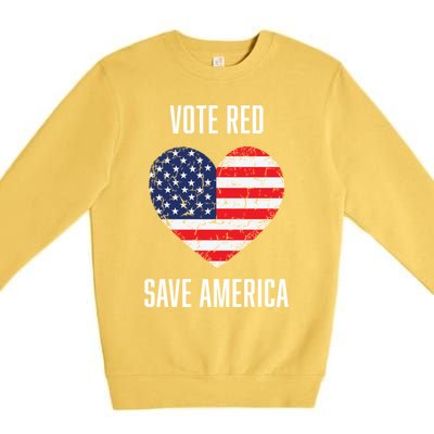 Conservative Vote Red Save America Republican Politics Gift Premium Crewneck Sweatshirt