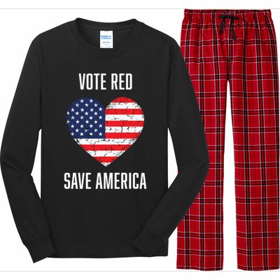 Conservative Vote Red Save America Republican Politics Gift Long Sleeve Pajama Set