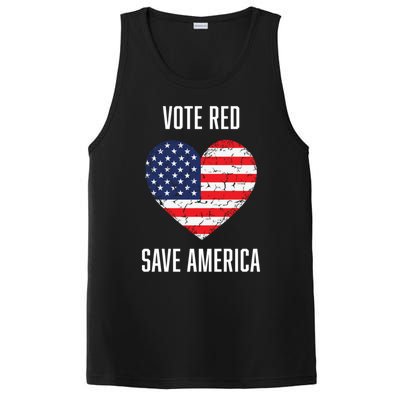 Conservative Vote Red Save America Republican Politics Gift PosiCharge Competitor Tank