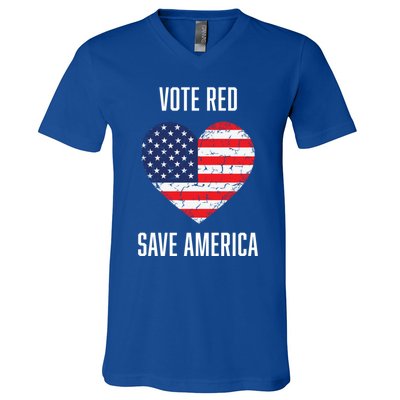 Conservative Vote Red Save America Republican Politics Gift V-Neck T-Shirt