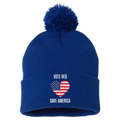 Conservative Vote Red Save America Republican Politics Gift Pom Pom 12in Knit Beanie