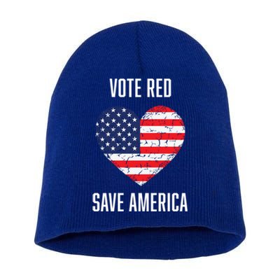 Conservative Vote Red Save America Republican Politics Gift Short Acrylic Beanie