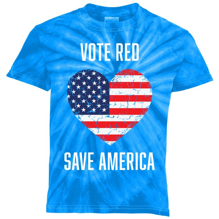 Conservative Vote Red Save America Republican Politics Gift Kids Tie-Dye T-Shirt