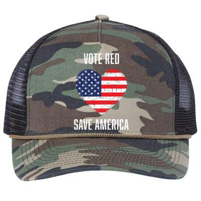 Conservative Vote Red Save America Republican Politics Gift Retro Rope Trucker Hat Cap