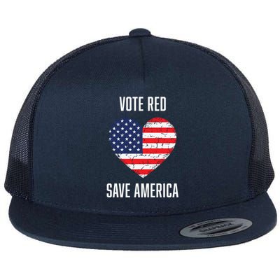 Conservative Vote Red Save America Republican Politics Gift Flat Bill Trucker Hat