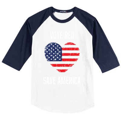 Conservative Vote Red Save America Republican Politics Gift Baseball Sleeve Shirt