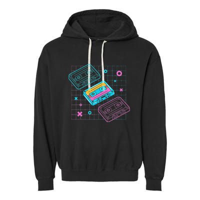 Cassettes Vaporwave Retrowave Synthwave Retro Vintage Garment-Dyed Fleece Hoodie