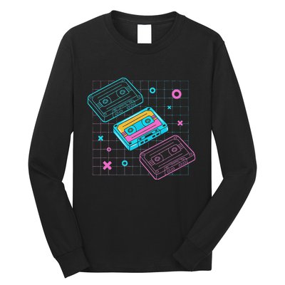 Cassettes Vaporwave Retrowave Synthwave Retro Vintage Long Sleeve Shirt