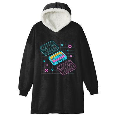 Cassettes Vaporwave Retrowave Synthwave Retro Vintage Hooded Wearable Blanket
