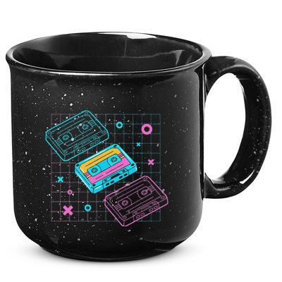 Cassettes Vaporwave Retrowave Synthwave Retro Vintage 15oz Campfire Ceramic Mug
