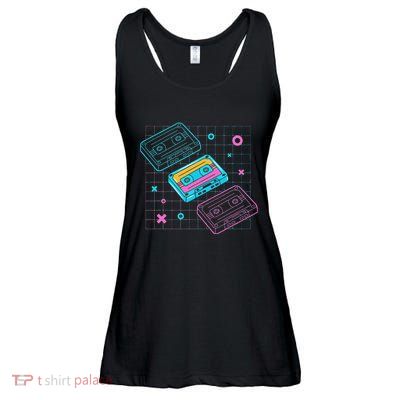 Cassettes Vaporwave Retrowave Synthwave Retro Vintage Ladies Essential Flowy Tank