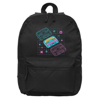 Cassettes Vaporwave Retrowave Synthwave Retro Vintage 16 in Basic Backpack