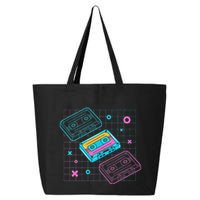 Cassettes Vaporwave Retrowave Synthwave Retro Vintage 25L Jumbo Tote
