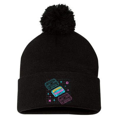Cassettes Vaporwave Retrowave Synthwave Retro Vintage Pom Pom 12in Knit Beanie
