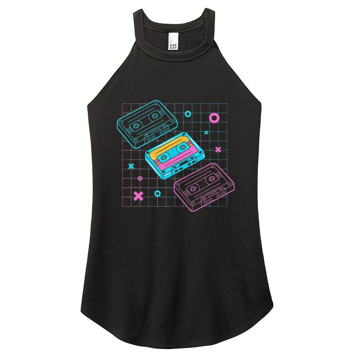 Cassettes Vaporwave Retrowave Synthwave Retro Vintage Women's Perfect Tri Rocker Tank