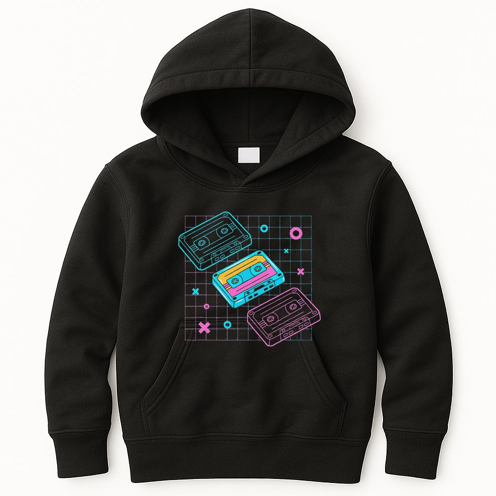 Cassettes Vaporwave Retrowave Synthwave Retro Vintage Kids Hoodie