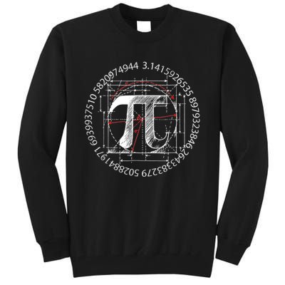 Cool Vintage Retro Pi 3.14 Math-ematics Birth-day Gifts Tall Sweatshirt