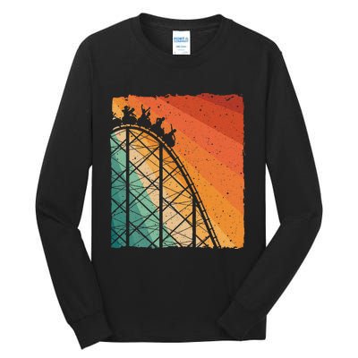 Cute Vintage Roller Coaster Design Amusement Park Tall Long Sleeve T-Shirt