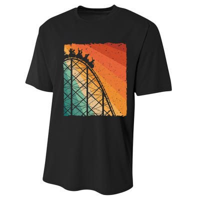 Cute Vintage Roller Coaster Design Amusement Park Performance Sprint T-Shirt