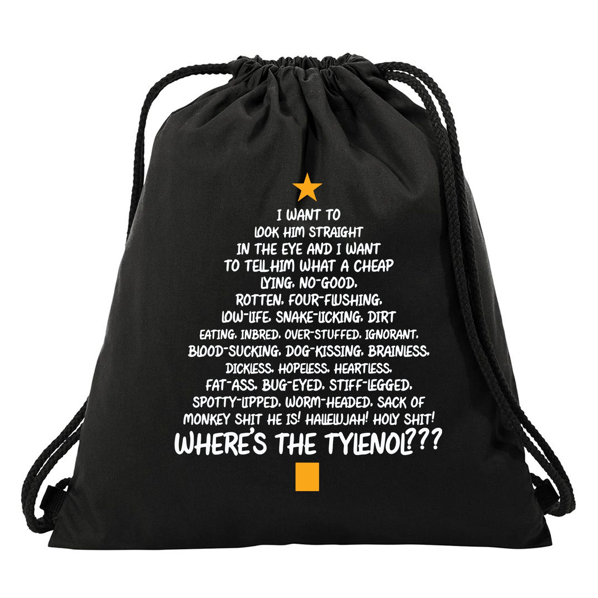 Christmas Vacation Rant Christmas Tree Drawstring Bag