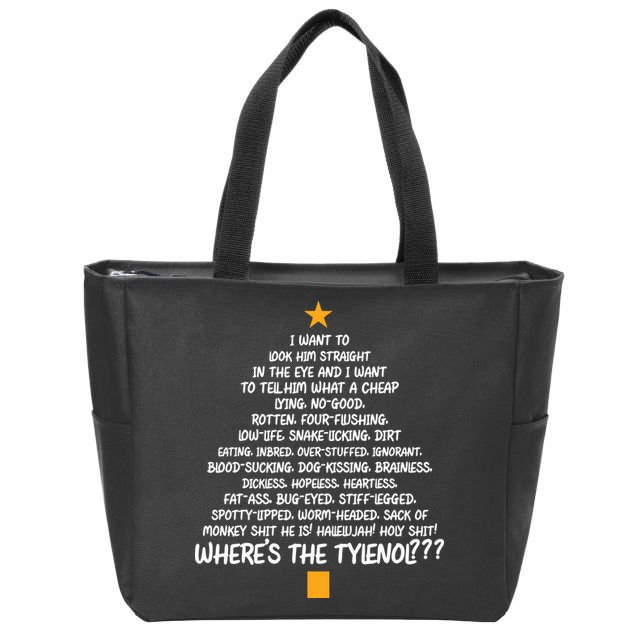 Christmas Vacation Rant Christmas Tree Zip Tote Bag