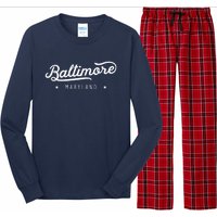 Classic Vintage Retro Baltimore Maryland Home Long Sleeve Pajama Set