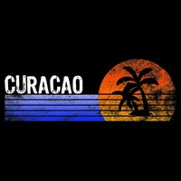 Curacao Vacation Retro Souvenir Sunset Vintage Trip Curacao Button