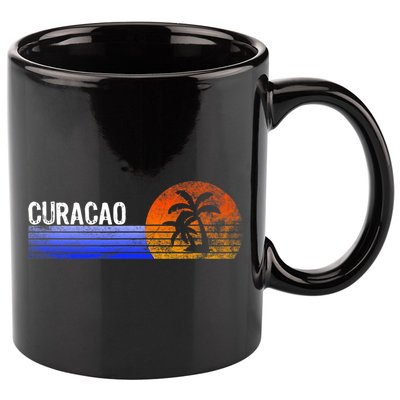 Curacao Vacation Retro Souvenir Sunset Vintage Trip Curacao 11oz C Handle Ceramic Mug