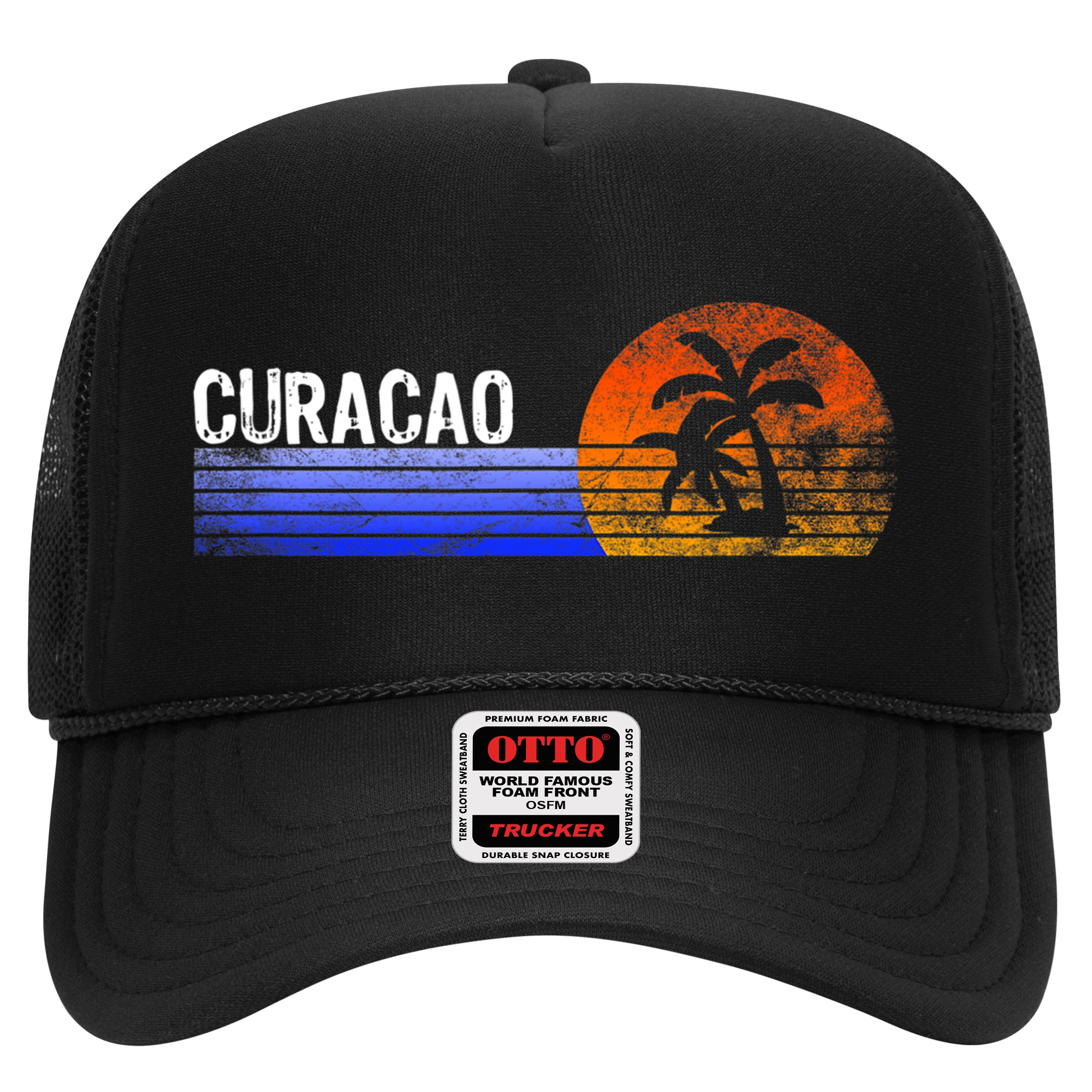 Curacao Vacation Retro Souvenir Sunset Vintage Trip Curacao Hat