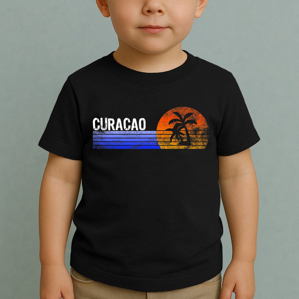 Curacao Vacation Retro Souvenir Sunset Vintage Trip Curacao Toddler T-Shirt