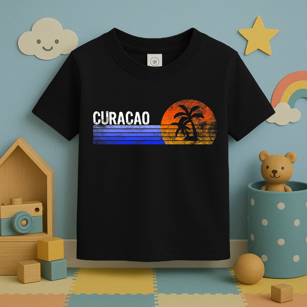 Curacao Vacation Retro Souvenir Sunset Vintage Trip Curacao Toddler T-Shirt