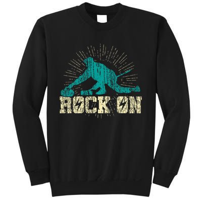 Curling Vintage Rock On Funny Winter Sports Fan Sweatshirt