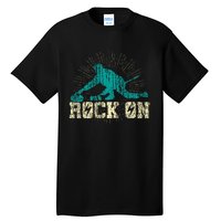 Curling Vintage Rock On Funny Winter Sports Fan Tall T-Shirt