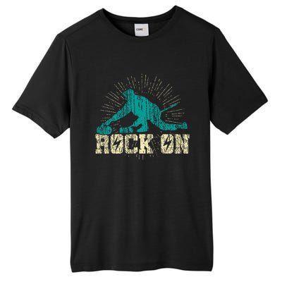 Curling Vintage Rock On Funny Winter Sports Fan Tall Fusion ChromaSoft Performance T-Shirt